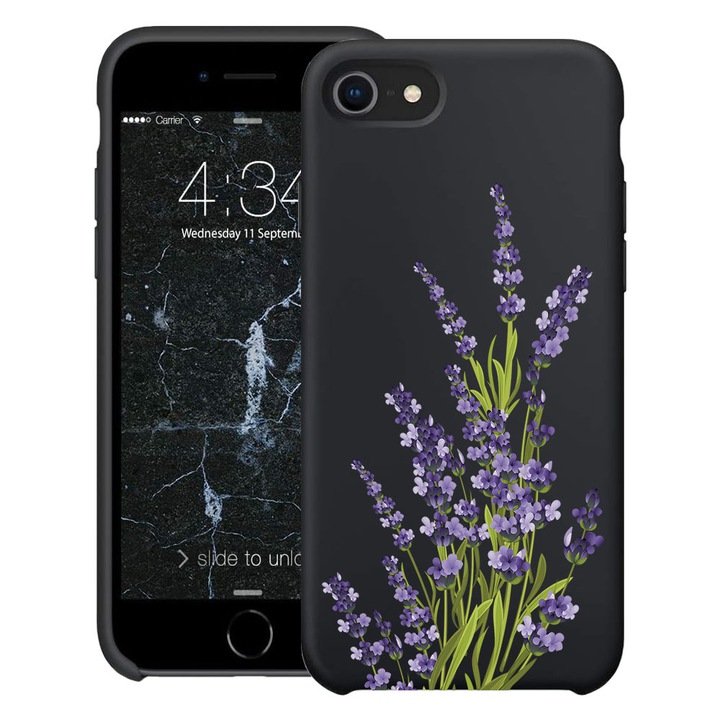 BestCase® Husa TPU Ultra Slim Compatibila cu apple iPhone SE 3 / SE 2 / 8 / 7, Floral - Pressed Levander, 2078152 B 2054