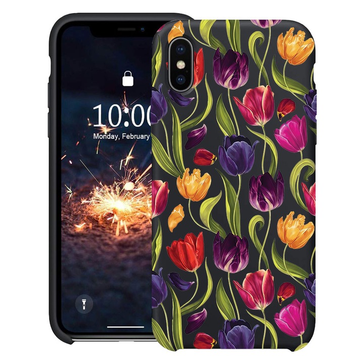 BestCase® Husa TPU Ultra Slim Compatibila cu Apple iPhone XR, Floral - Tulip Pattern, 2078157 B 2084