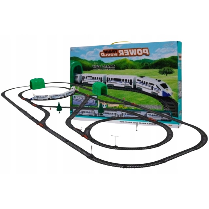 Tren electric 914 cm, tunel, sine, locomotiva XXL