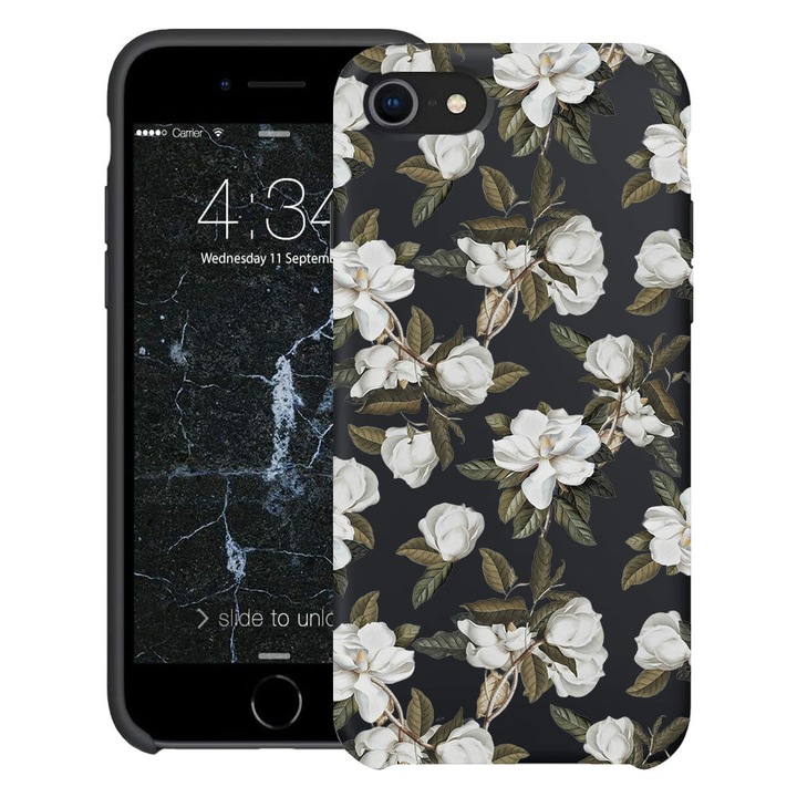 BestCase® Husa TPU Ultra Slim Compatibila cu apple iPhone SE 3 / SE 2 / 8 / 7, Floral - Pastel Magnolia Flowers, 2078152 B 2048