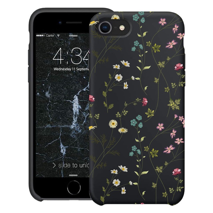 BestCase® Husa TPU Ultra Slim Compatibila cu apple iPhone SE 3 / SE 2 / 8 / 7, Floral - Cute Flowers, 2078152 B 2038