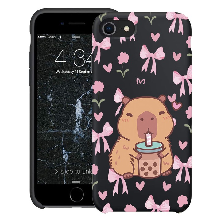BestCase® Husa TPU Ultra Slim Compatibila cu apple iPhone SE 3 / SE 2 / 8 / 7, Cute Capybara Cartoon, 2078152 B 2021