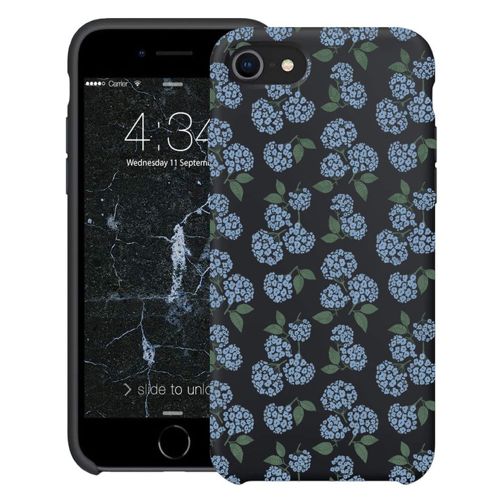 BestCase® Husa TPU Ultra Slim Compatibila cu apple iPhone SE 3 / SE 2 / 8 / 7, Floral - Hydrangea Pattern, 2078152 B 2078