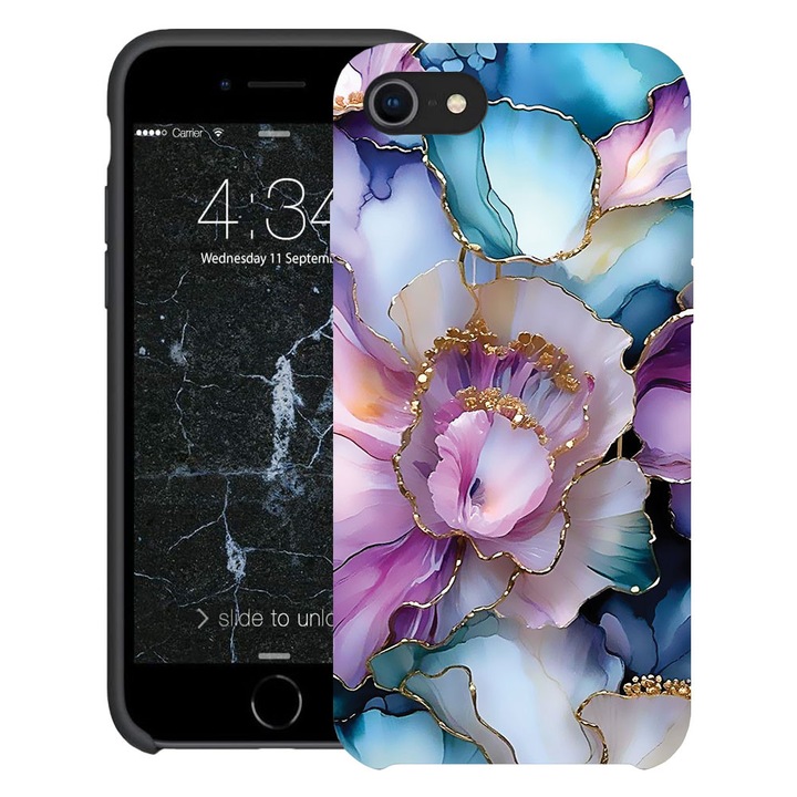 BestCase® Husa TPU Ultra Slim Compatibila cu apple iPhone SE 3 / SE 2 / 8 / 7, Floral - Aesthetic Orchid, 2078152 B 2060