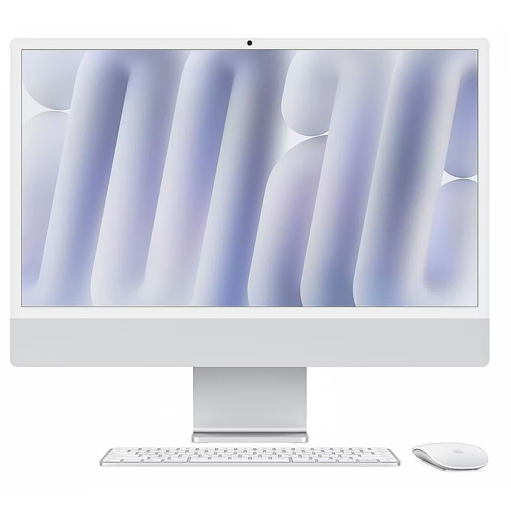 Desktop PC Apple iMac 24 inch, chip M4, 16GB, SSD 256GB, argintiu