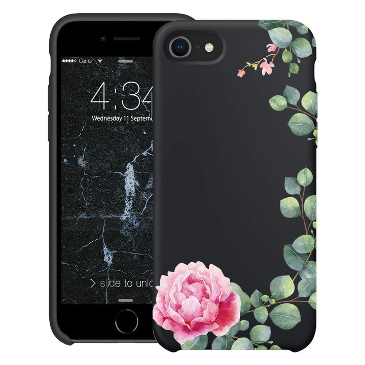 BestCase® Husa TPU Ultra Slim Compatibila cu apple iPhone SE 3 / SE 2 / 8 / 7, Floral - Minimalist Camellia, 2078152 B 2076