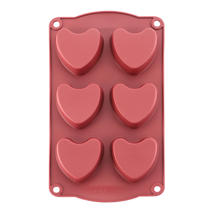 Forma prajituri siliconica, inima, rosie, reutilizabila, 100% silicon alimentar