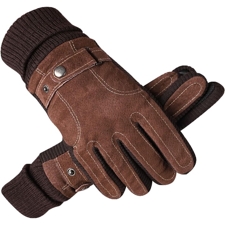 Manusi barbatesti din piele, pentru uz general, spalate, ingrosate, calduroase