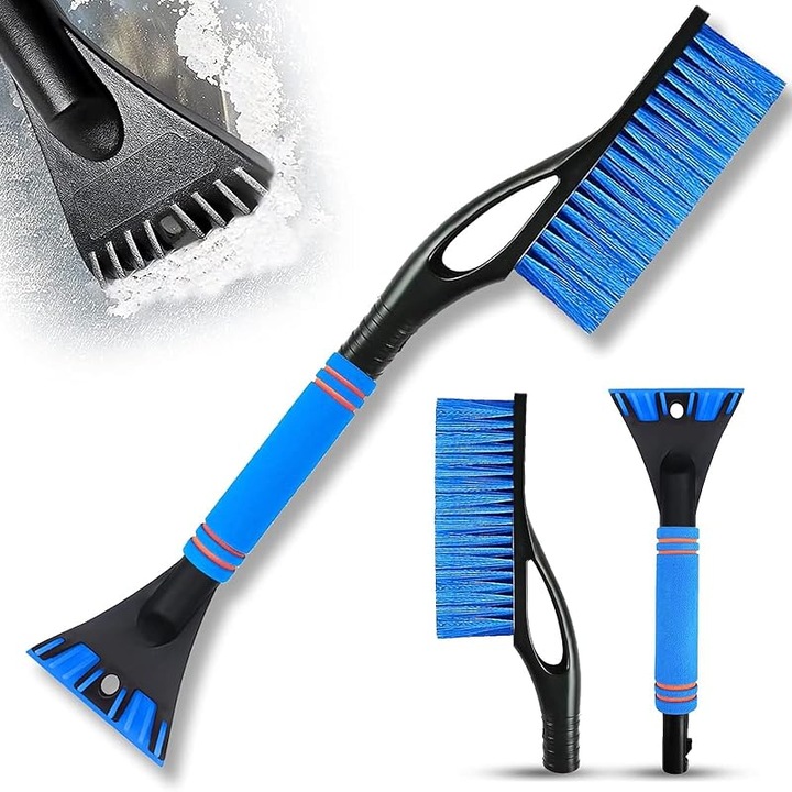 Razuitor de zapada 2-in-1, cu perie rotativa, pentru masini, albastru, 25 inch