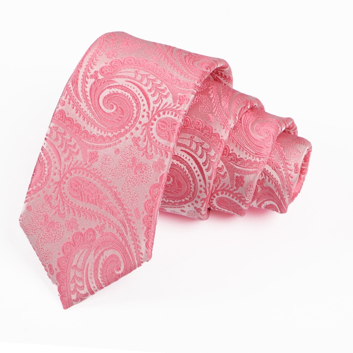 Cravata barbati, roz, design elegant, textura delicata