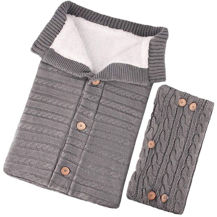 Sac de dormit unisex pentru bebelusi cu manusi, 0-18 luni, multicolor, design practic