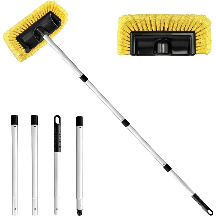 Perie de spalat auto cu maner lung, set ajustabil, bristles moi, 62.7 inch, multicolor