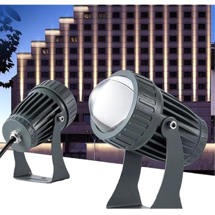 Proiector LED, 10W, IP65, aluminiu, galben, pentru iluminat exterior