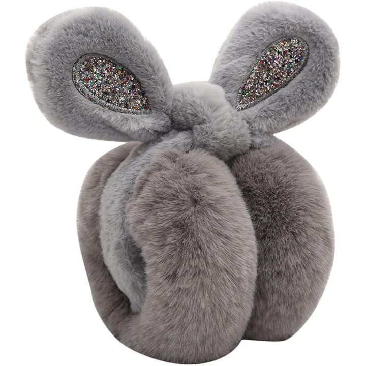 Caciuli pentru fete, model cu vulpita, captusite, multicolor, set de iarna