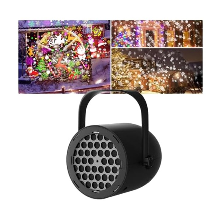 Proiector de lumini de Craciun, 16 modele, efecte de iluminare dinamice, montare pe masa sau perete, portabil, pentru interior si exterior