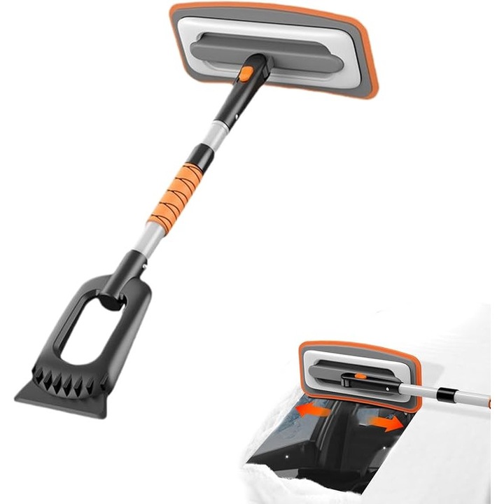 Razatoare de zapada telescopica pentru masina, accesorii universale, design modular, cadru metalic usor, pentru indepartarea zapezii si ghetii