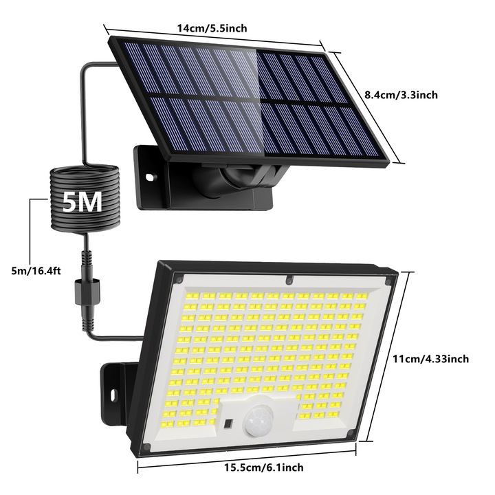 Lampa solara de perete, iluminat exterior, impermeabila, 3 stiluri, multicolor, usor de instalat