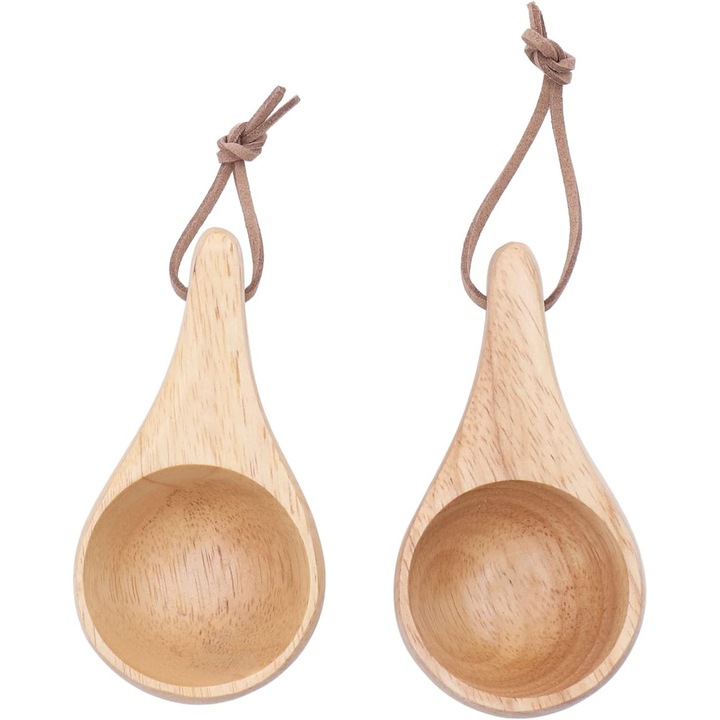 Cani din lemn, set 2 bucati, 30ml, din lemn de cauciuc, cu manere, ideale pentru camping si drumetii