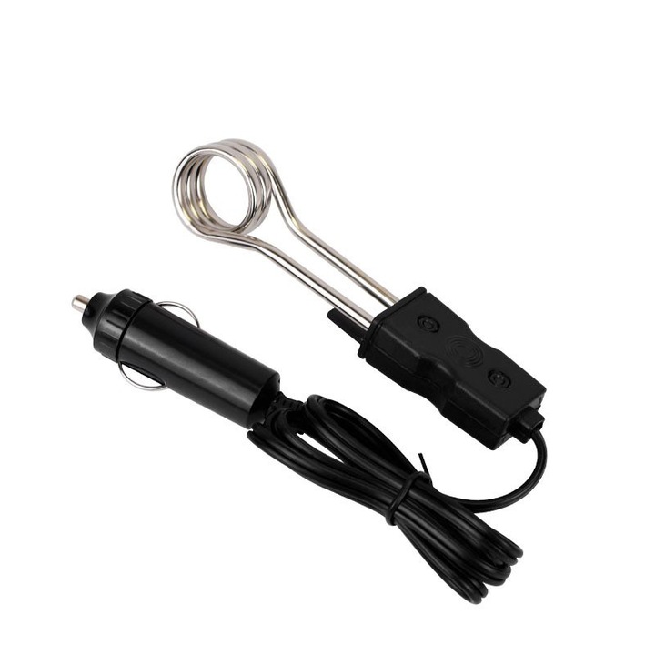 Incalzitor electric de apa pentru masina 12V, inox, compact, rezistent la caldura, pentru camping si picnic