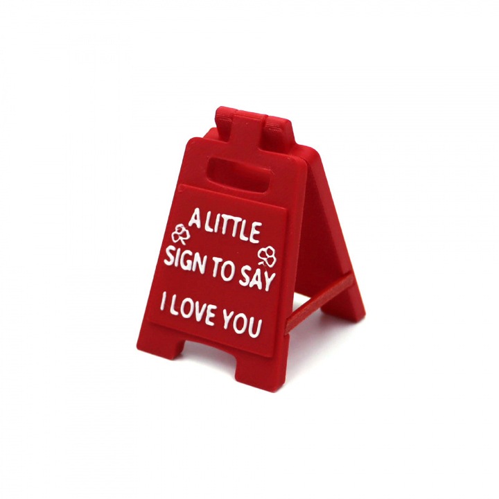 Semn Mini Elegant I Love You, Rosu, 10x15cm