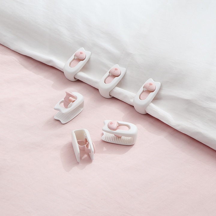 Set de 10 clips invizibile pentru lenjerie, anti-alunecare, plastic, alb