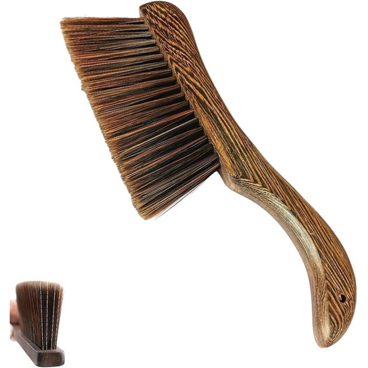 Matura de bucatarie, mana, perii moi, maner din lemn, 32.5cm, set