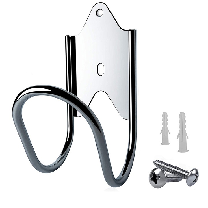 Suport perete pentru furtun de gradina, 304 otel inoxidabil, 7 inch, capacitate 90ft, set cu suruburi si accesorii