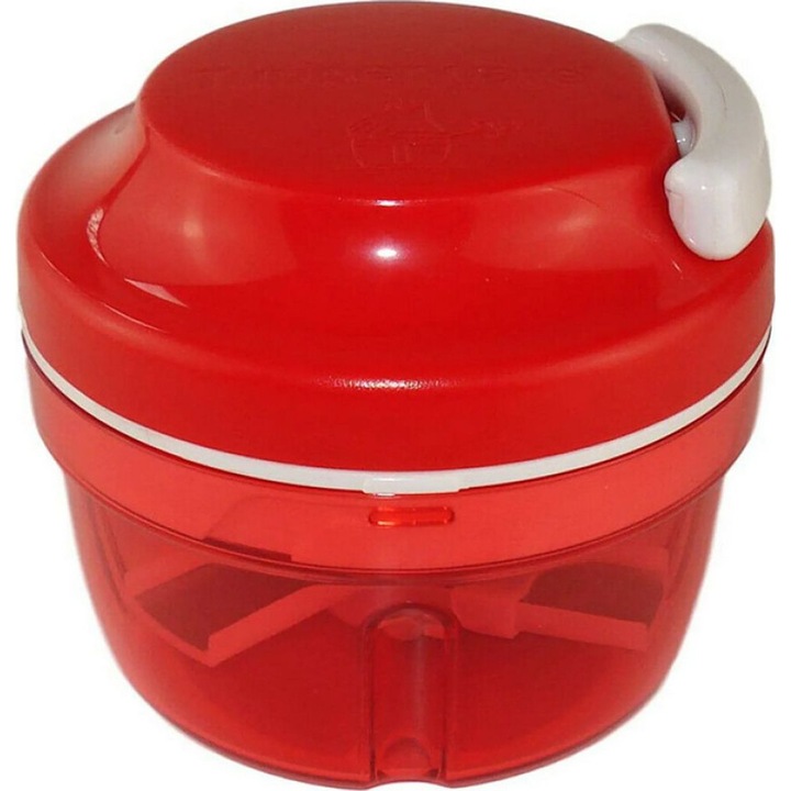 Kézi zöldségvágó 300ml, kerekekkel, multifunkcionális, átlátszó tálal, áram nélkül