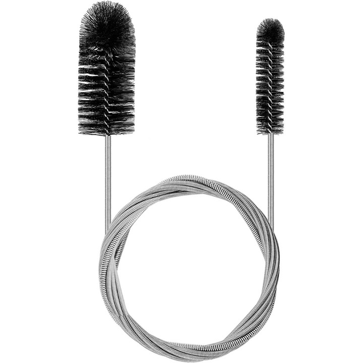 Perie de curatare 200cm, perie flexibila cu capete duble, pentru tevi inguste, negru