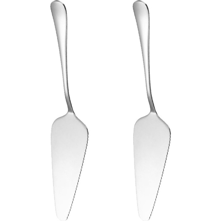 Set 2 spatule din otel inoxidabil, tais zimtat, rezistente la rugina, usor de curatat