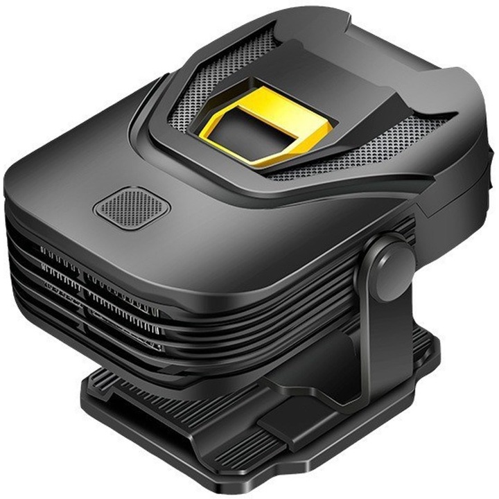 Incalzitor auto portabil 12V 150W, defroster parbriz, rotire 360°, negru si galben