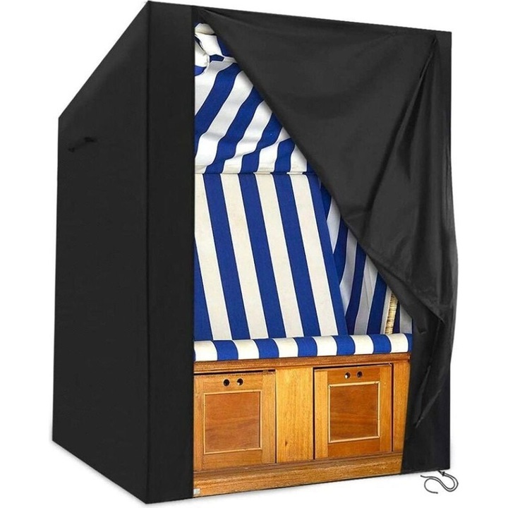Husa pentru scaun de plaja, dimensiuni 135x100x175/140 cm, material rezistent la rupere, impermeabil, negru