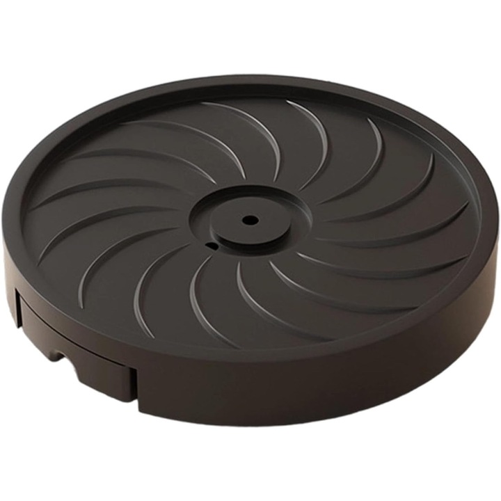 Suport ghiveci portabil, 22cm diametru interior, design rezistent la scurgeri, cu roti, culoare neagra