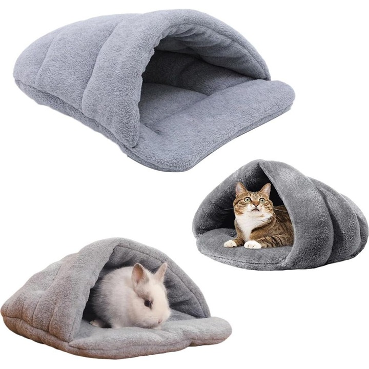 Culcus pentru porcusori de guineea, design pestera, material PP bumbac, usor de curatat, dimensiuni mici