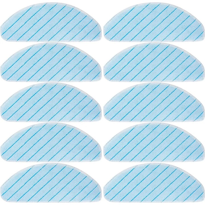 Set de 10 lavete reutilizabile pentru aspiratoare Ecovacs Deebot T9, microfibra, albastre, 30x40cm