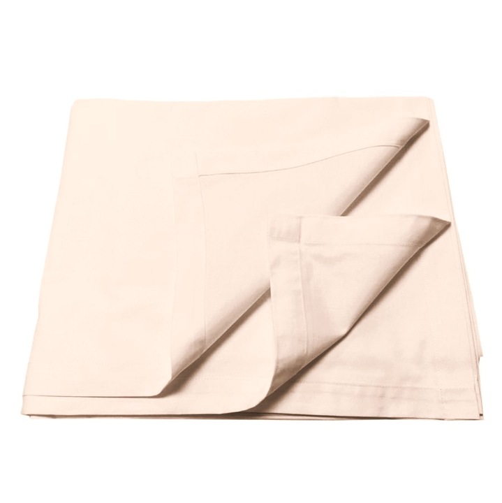 Cearsaf cu elastic, saltea de 160 x 200 x 40 cm, Casa Bucuriei, ivory, percale lux 300CT, bumbac natural 100%, 240 cm x 280 cm
