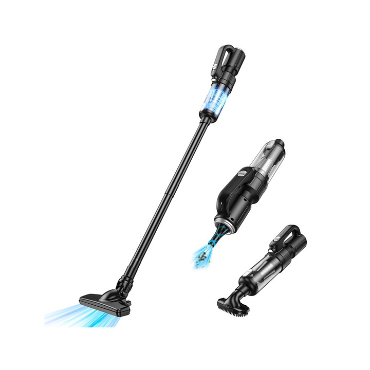Aspirator BDI fara fir, 12000Pa, acumulator 5200mAh, negru