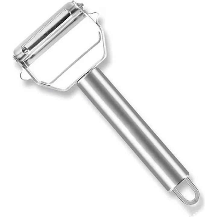 Curatator de legume din otel inoxidabil, cu doua lame, usor de utilizat, rezistent la rugina, pentru fructe si legume