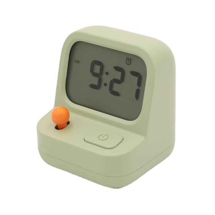 Ceas alarma digital, compact, multifunctional, design modern, 6.6x6.3x7.3cm