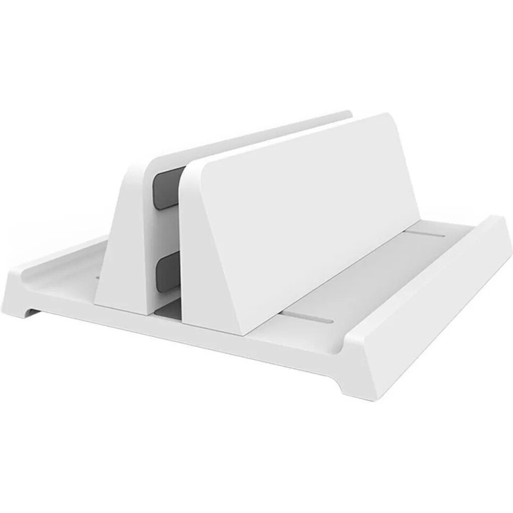 Suport laptop vertical ajustabil, negru/alb, dimensiuni 150x130x60mm, set 1 buc.