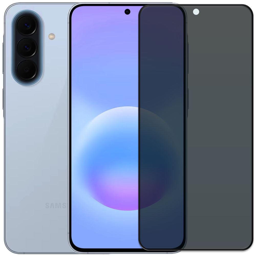 Folie din sticla securizata pentru Samsung Galaxy A57 5G, HAMSTERBOX Privacy Shield, Protectie completa ecran, Full face, Aplicare rapida, Case Friendly, Negru
