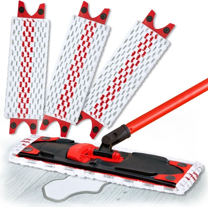 Set 4 huse de schimb pentru mopuri, potrivite pentru toate tipurile de pardoseli, absorbtie eficienta, multicolor