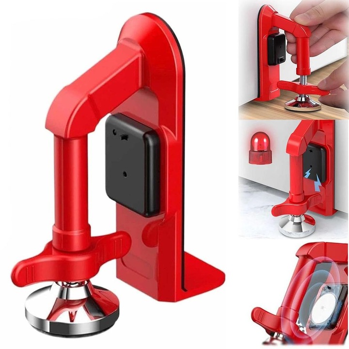 Blocator de usa cu alarma, 80 decibeli, portabil, instalare usoara, 5-35 mm, 233g