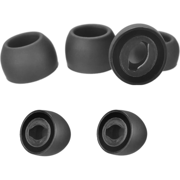 Set 6 perechi dopuri de urechi pentru Samsung Galaxy Buds Pro, silicon, negru, dimensiuni 1.1x1x1cm