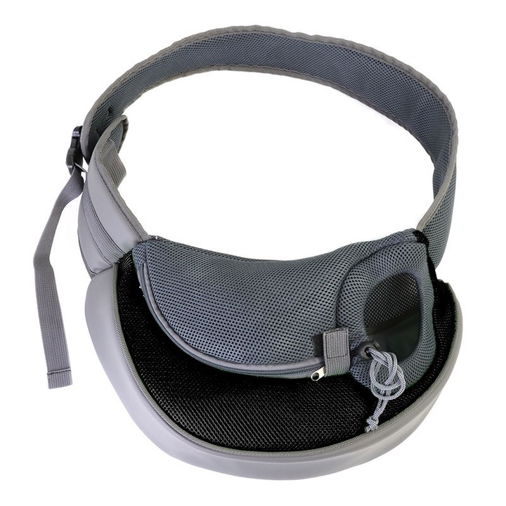 Rucsac portabil pentru animale de companie, negru, design ergonomic, material respirabil, capacitate pana la 5 kg