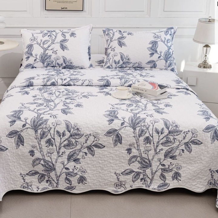 Set cuvertura cu 2 fete de perna, Casa de Vis, matlasata, 220x240cm, 3 piese, Y-317