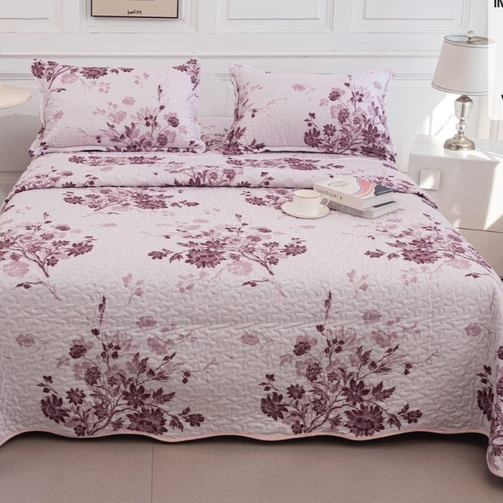 Set cuvertura cu 2 fete de perna, Casa de Vis, matlasata, 220x240cm, 3 piese, Y-316