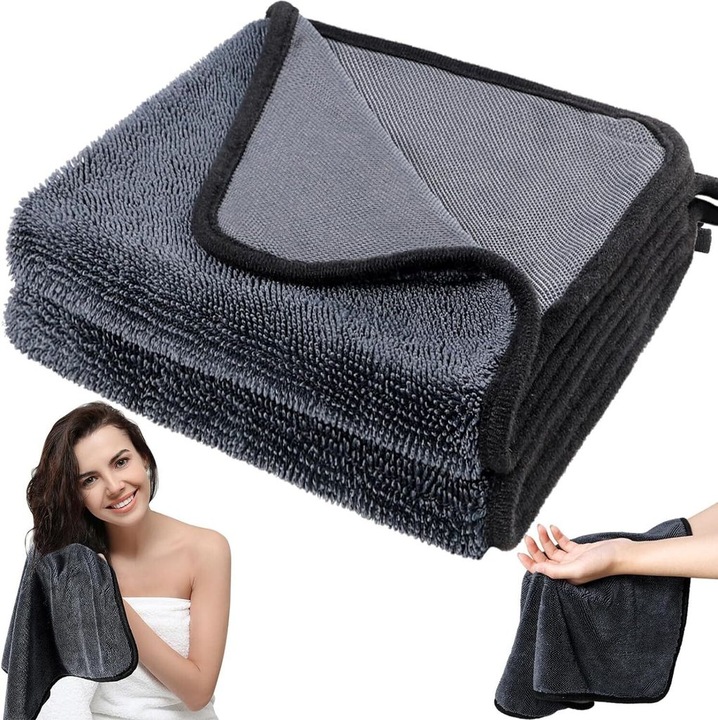 Set de 2 prosoape de baie, 40x40cm, prosoape din microfibra, uscare rapida, pentru dus si cada