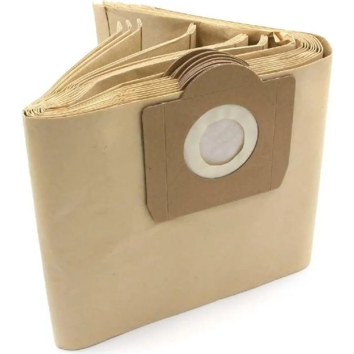 Pungi de filtrare din hartie pentru aspiratoare Karcher, set de 10, compatibile cu aspiratoarele umede si uscate, 6.959-130.0