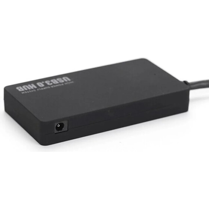 Hub USB 3.0 cu 4 porturi, negru, 41.4x12x77mm